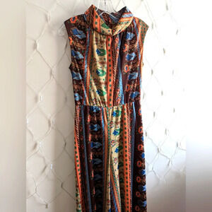Vintage Wide-Leg Jumpsuit / Sleeveless / Medium
